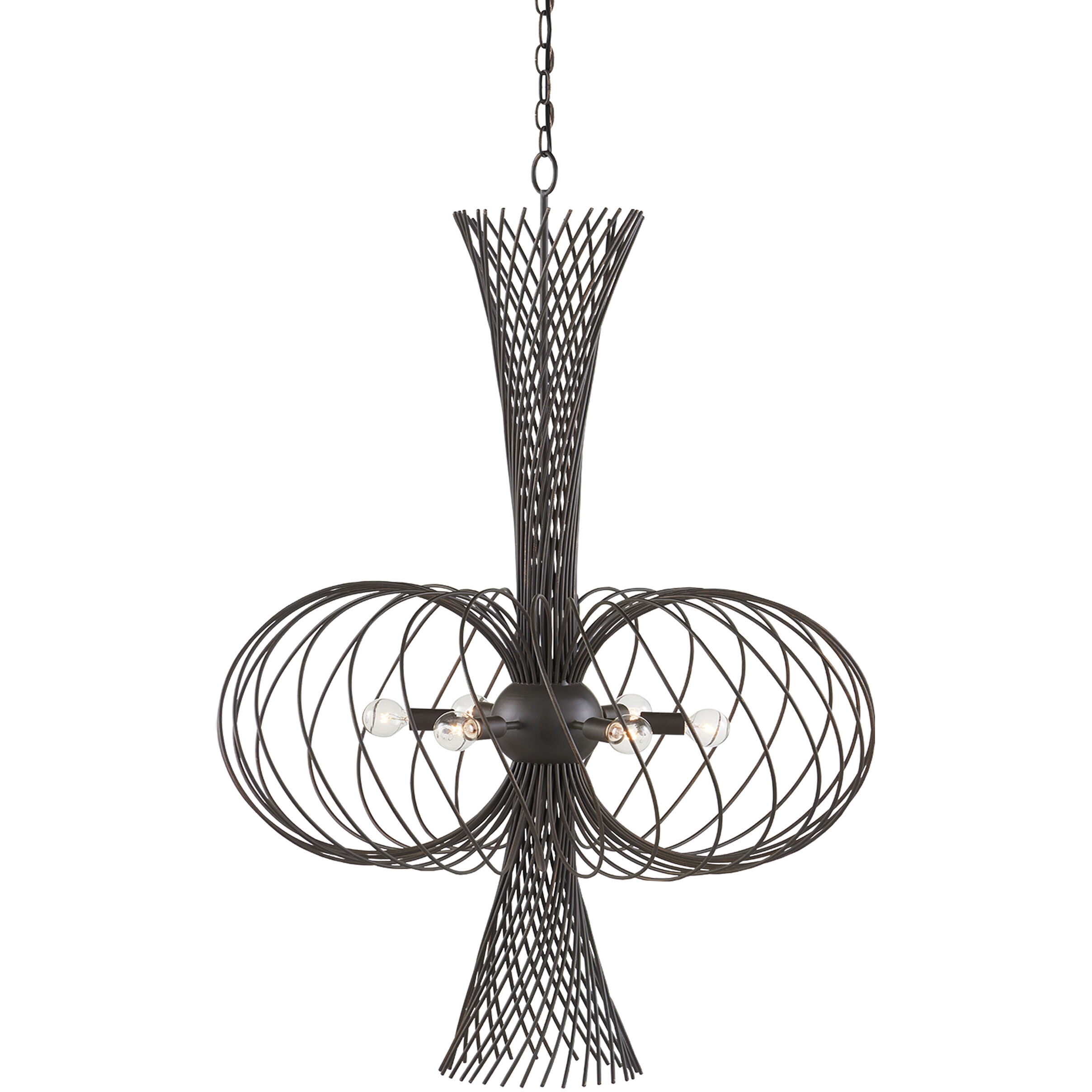 Akio 6 Light 29.75 inch Bronze Gold Chandelier Ceiling Light