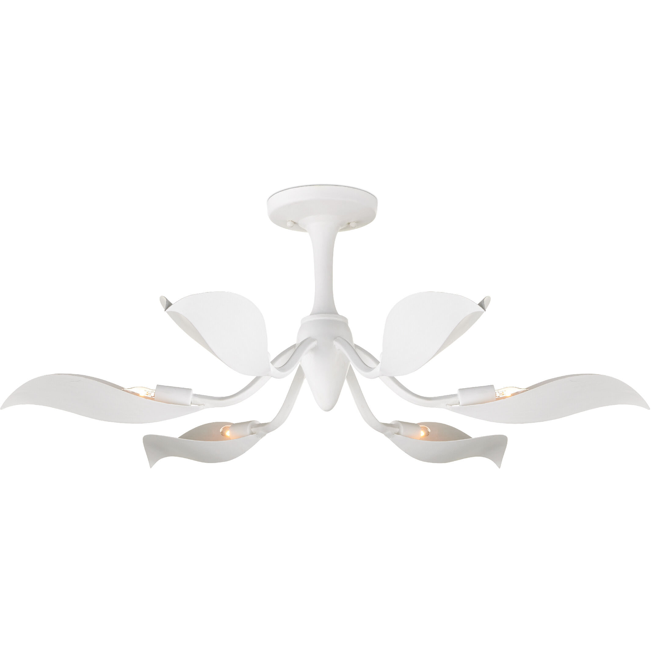 Snowflower 6 Light 36 inch Gesso White Semi-Flush Mount Ceiling Light