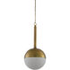 Moonward 1 Light 14 inch Antique Brass/Opaque White Pendant Ceiling Light