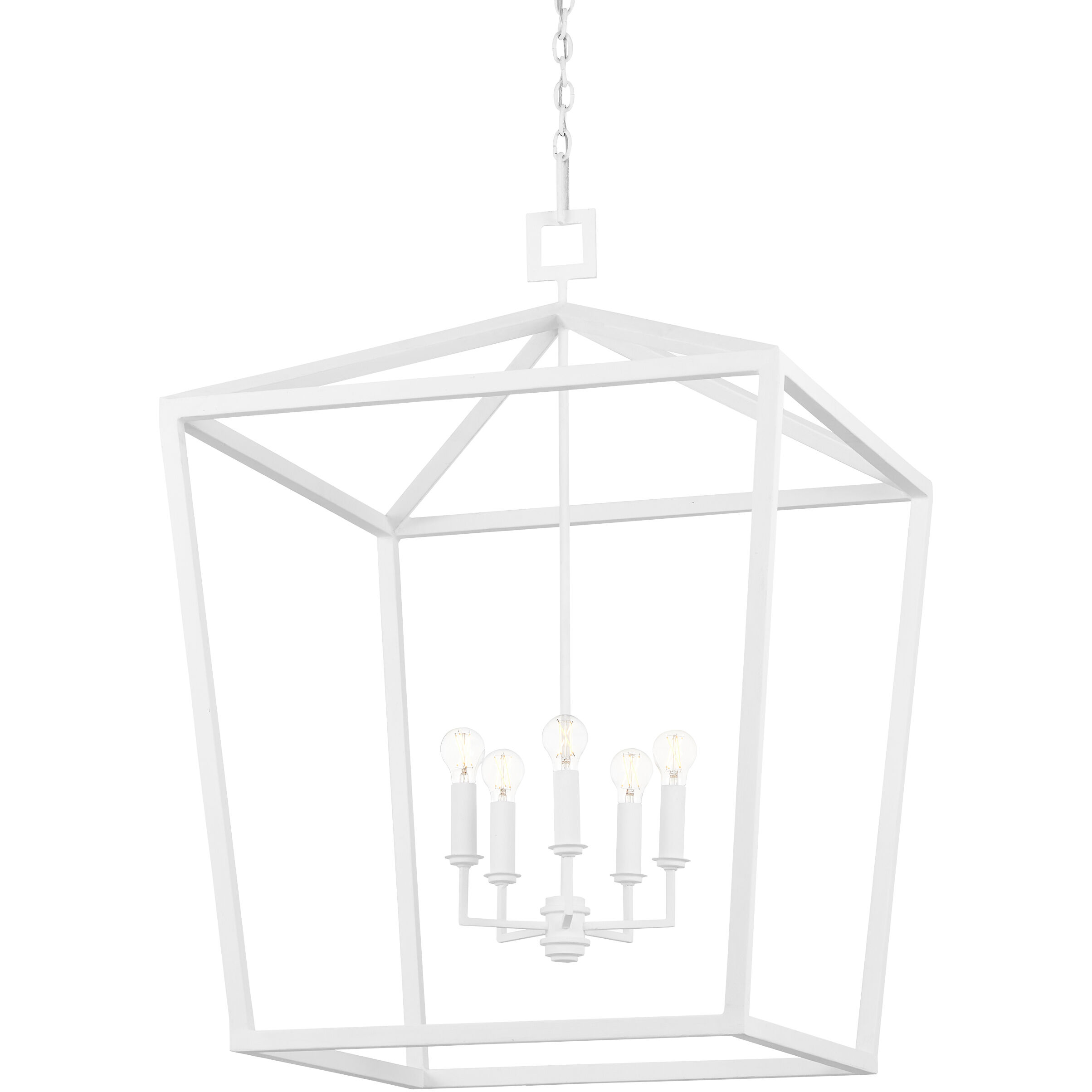 Denison 4 Light 26 inch Gesso White Chandelier Ceiling Light, Large