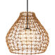 Bly 1 Light 21 inch Natural/Black/Frosted White Outdoor Pendant