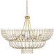 Magnum Opus 12 Light 56 inch Brass and White Chandelier Ceiling Light, Large