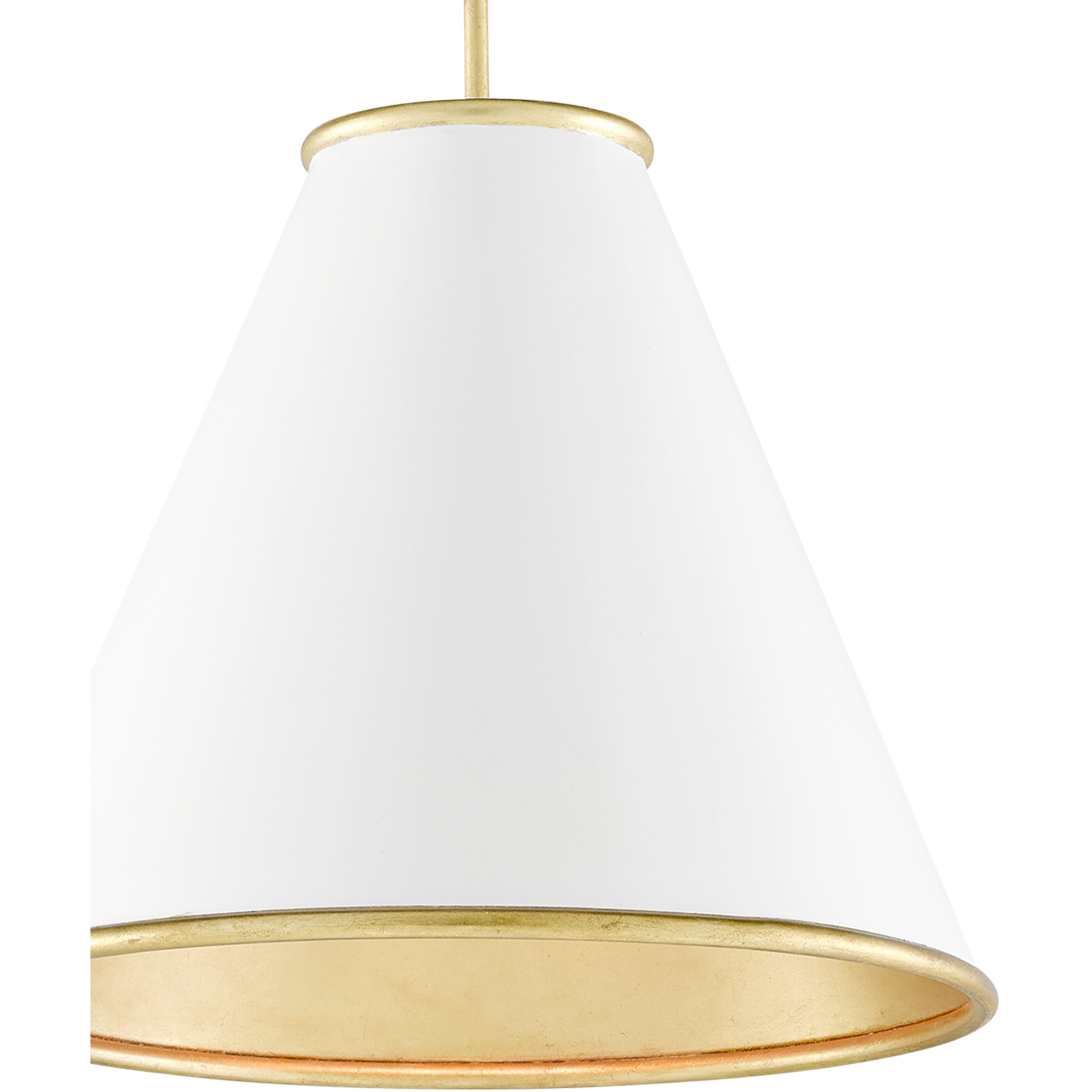 Pierrepont 1 Light 16 inch Painted Gesso White/Contemporary Gold Leaf Pendant Ceiling Light, Small