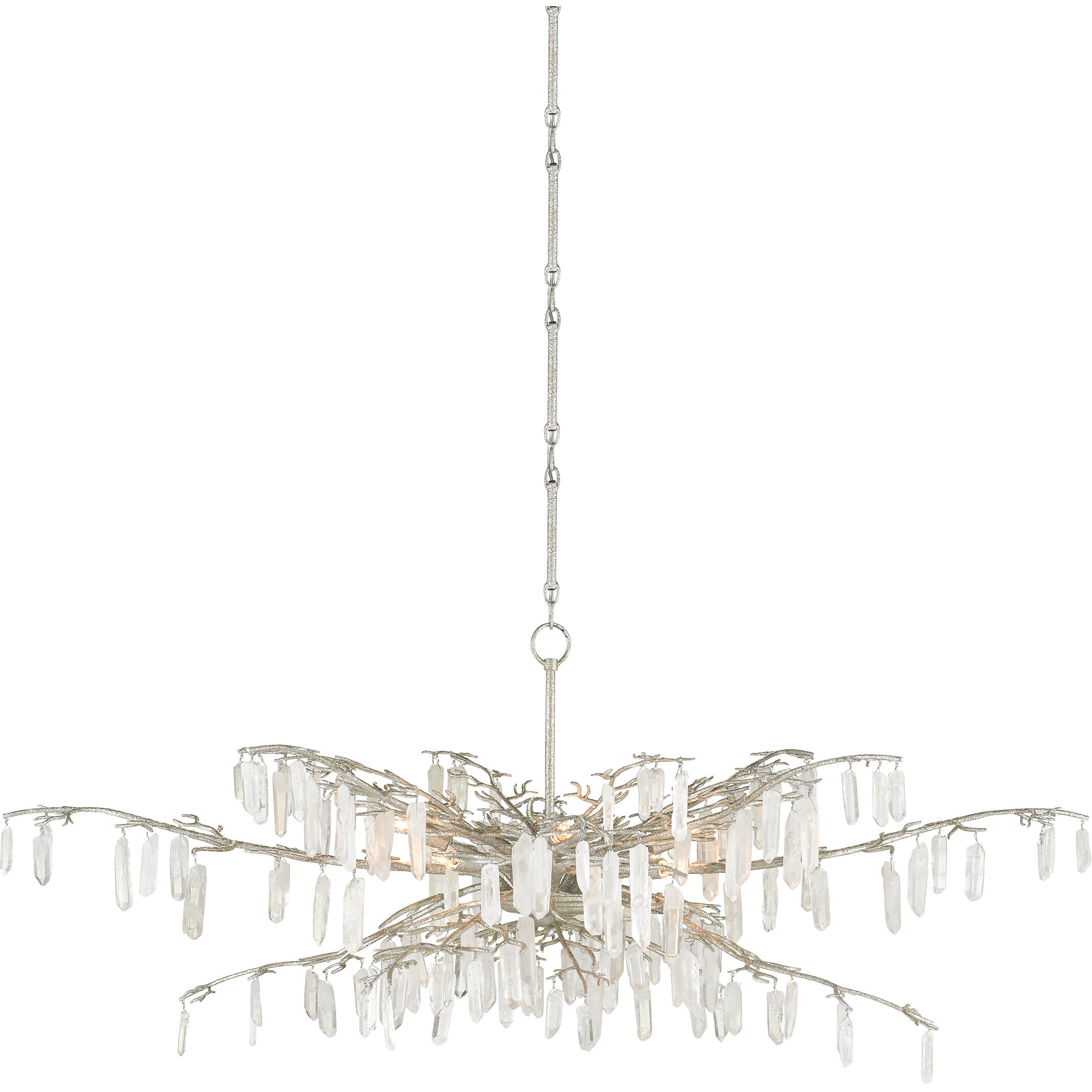Forest Dawn 8 Light 60.25 inch Textured Silver Chandelier Ceiling Light, Aviva Stanoff Collection