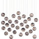 Palatino 30 Light 54 inch Blue Marbeled and Silver Multi-Drop Pendant Ceiling Light
