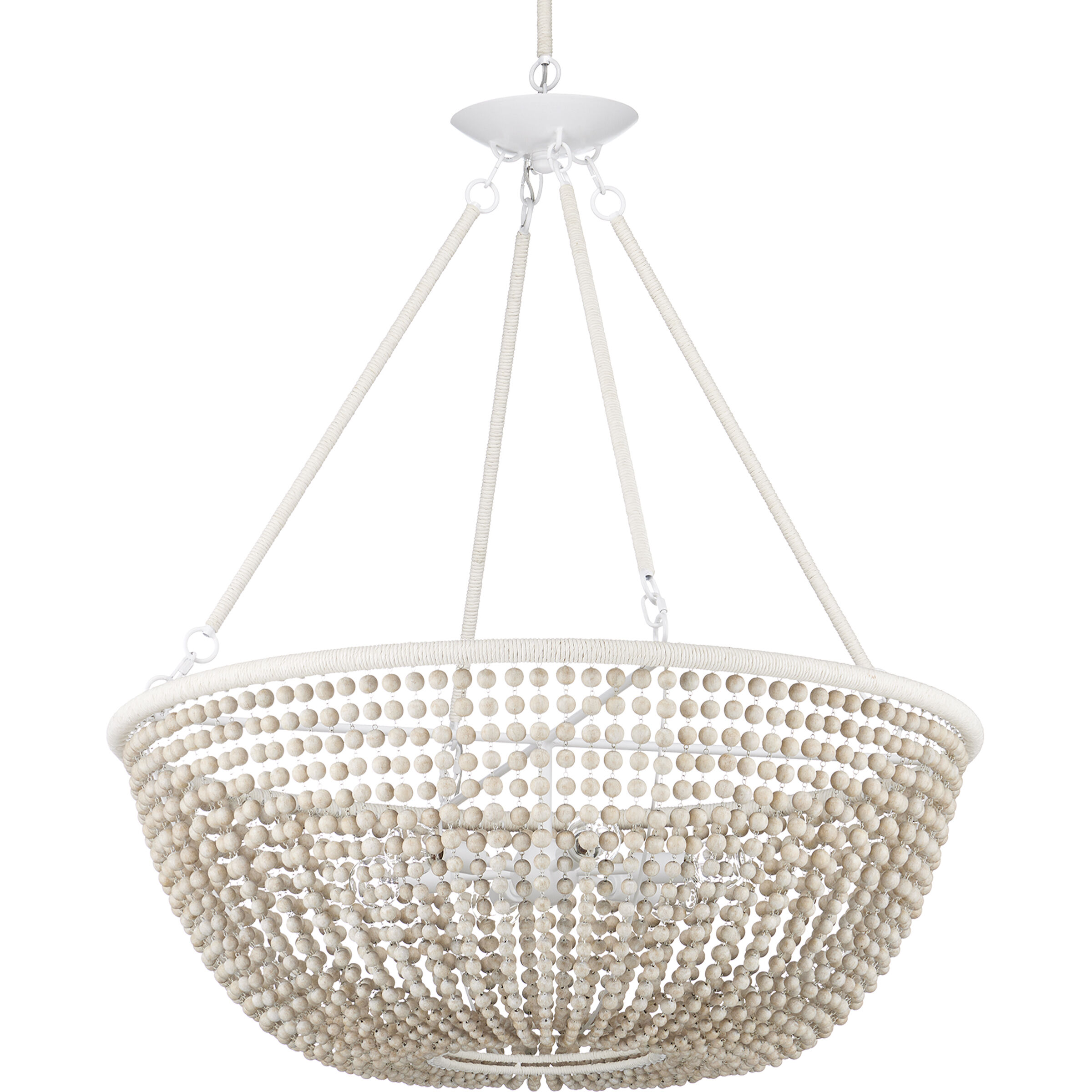 Wychwood 6 Light 32 inch Sugar White/Sandstone/White Chandelier Ceiling Light