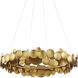 Lavengro 1 Light 32 inch Contemporary Gold Leaf and White Chandelier Ceiling Light