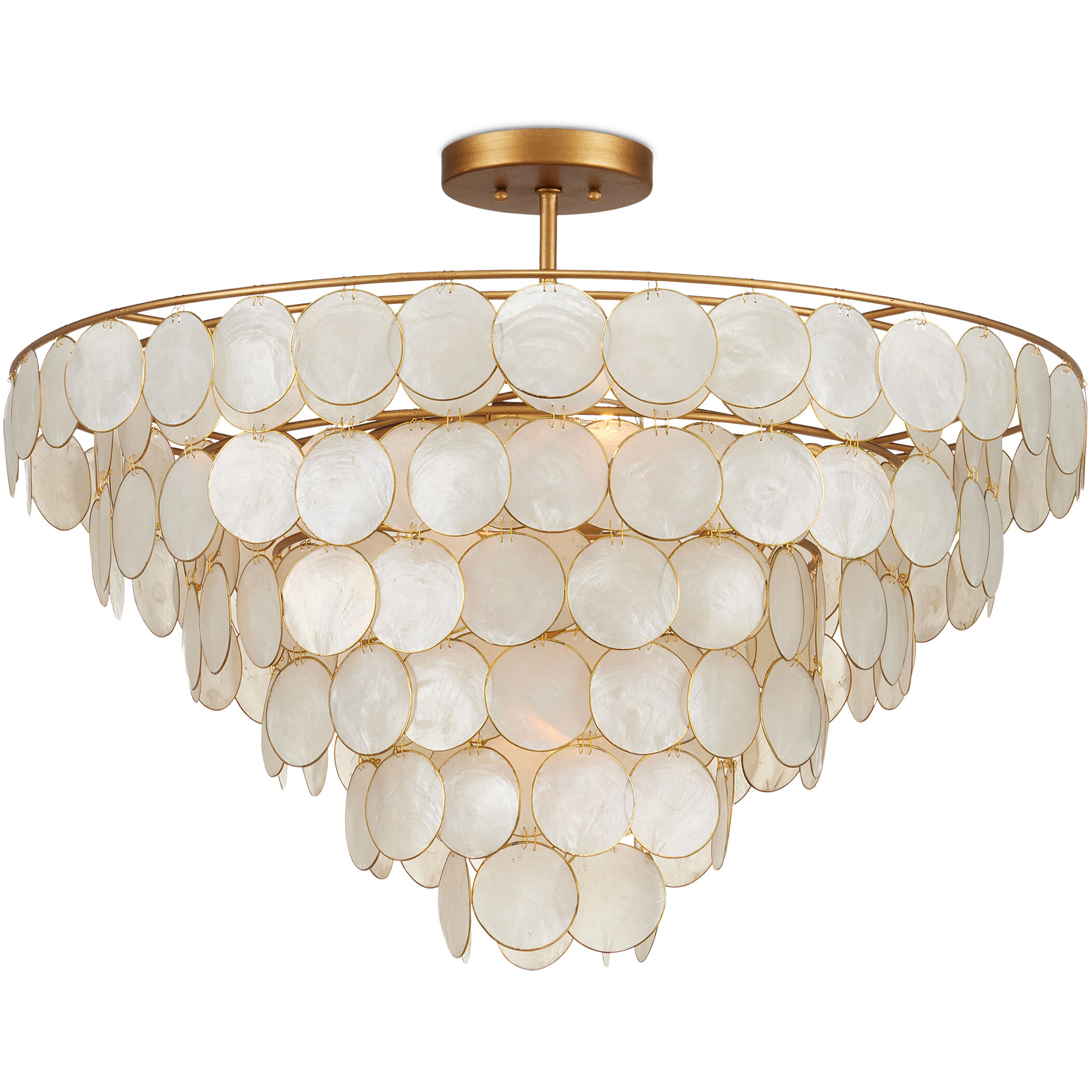 Bon Vivant 5 Light 30.25 inch Natural/Contemporary Gold Chandelier Ceiling Light, Semi-Flush Mount Convertible