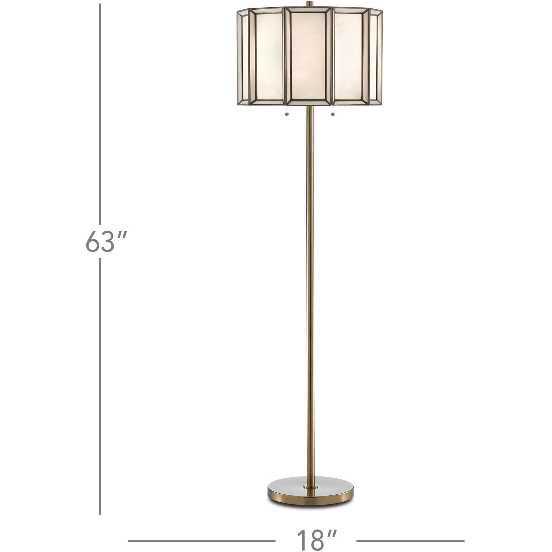Daze 63 inch 60 watt Antique Brass/White Floor Lamp Portable Light