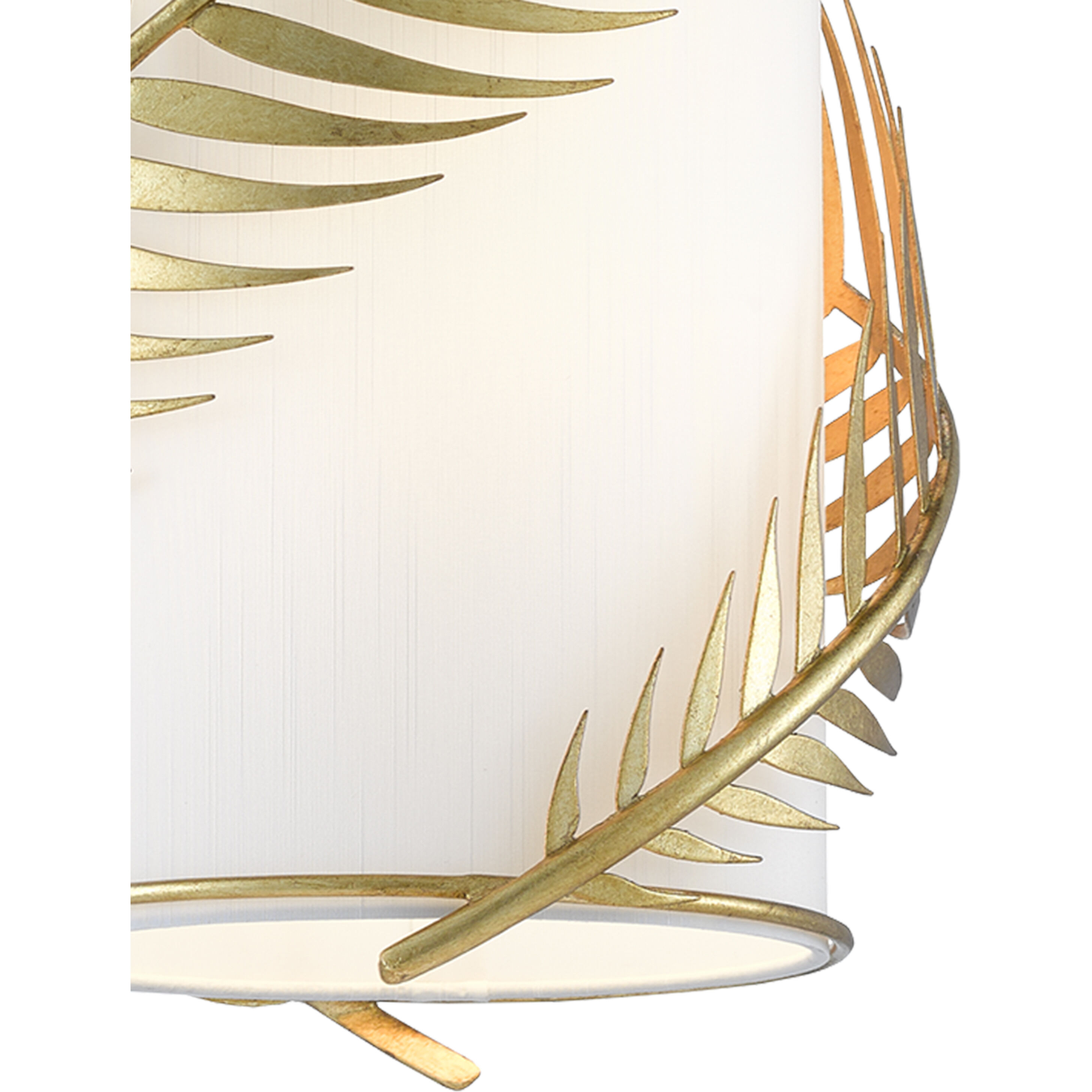 Queenbee Palm 1 Light 10 inch Contemporary Gold Leaf/White Pendant Ceiling Light