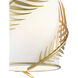Queenbee Palm 1 Light 10 inch Contemporary Gold Leaf/White Pendant Ceiling Light