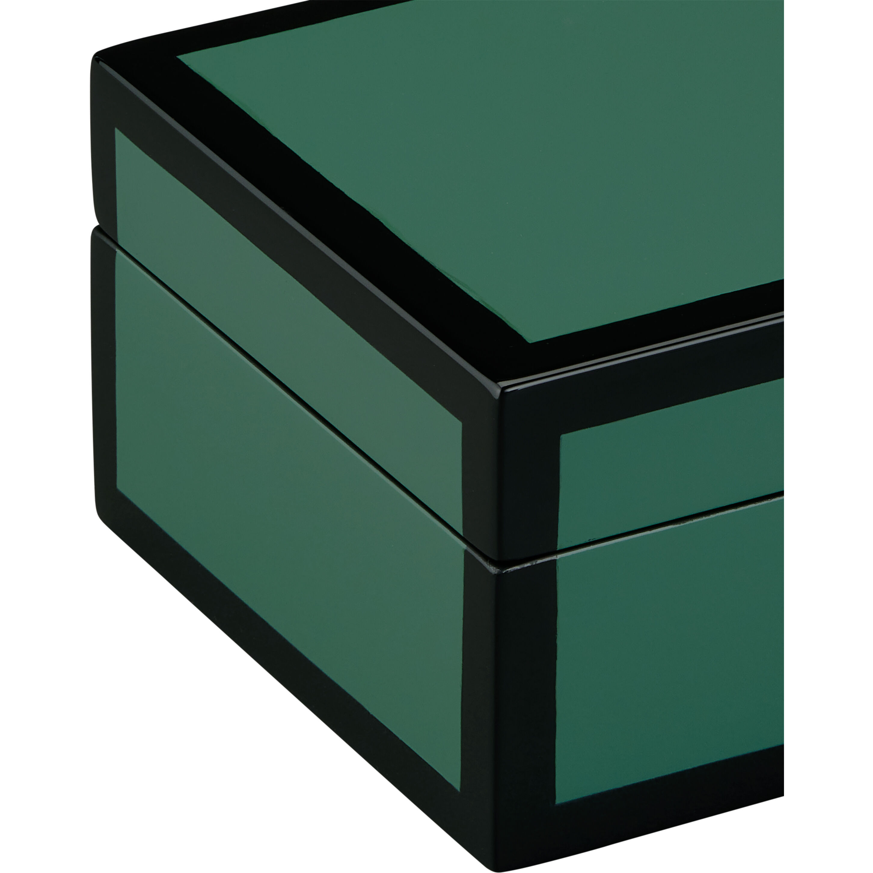 Lacquer 10.25 inch Green/Black Boxes, Set of 2