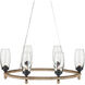 Hightider 6 Light 36 inch Natural and Clear and French Black Chandelier Ceiling Light