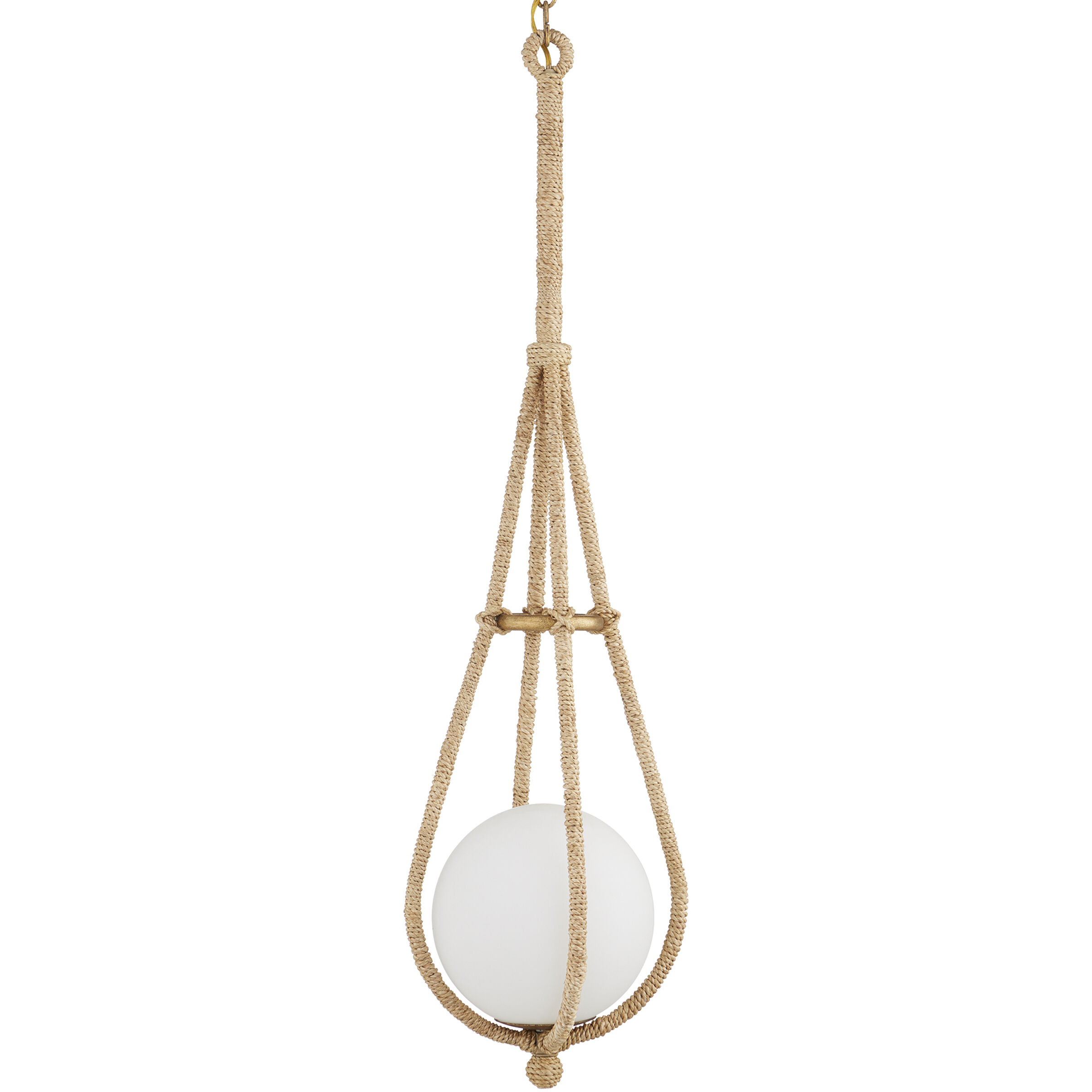 Passageway 1 Light 7.5 inch Natural and Dorado Gold and Frosted White Pendant Ceiling Light
