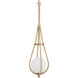 Passageway 1 Light 7.5 inch Natural and Dorado Gold and Frosted White Pendant Ceiling Light