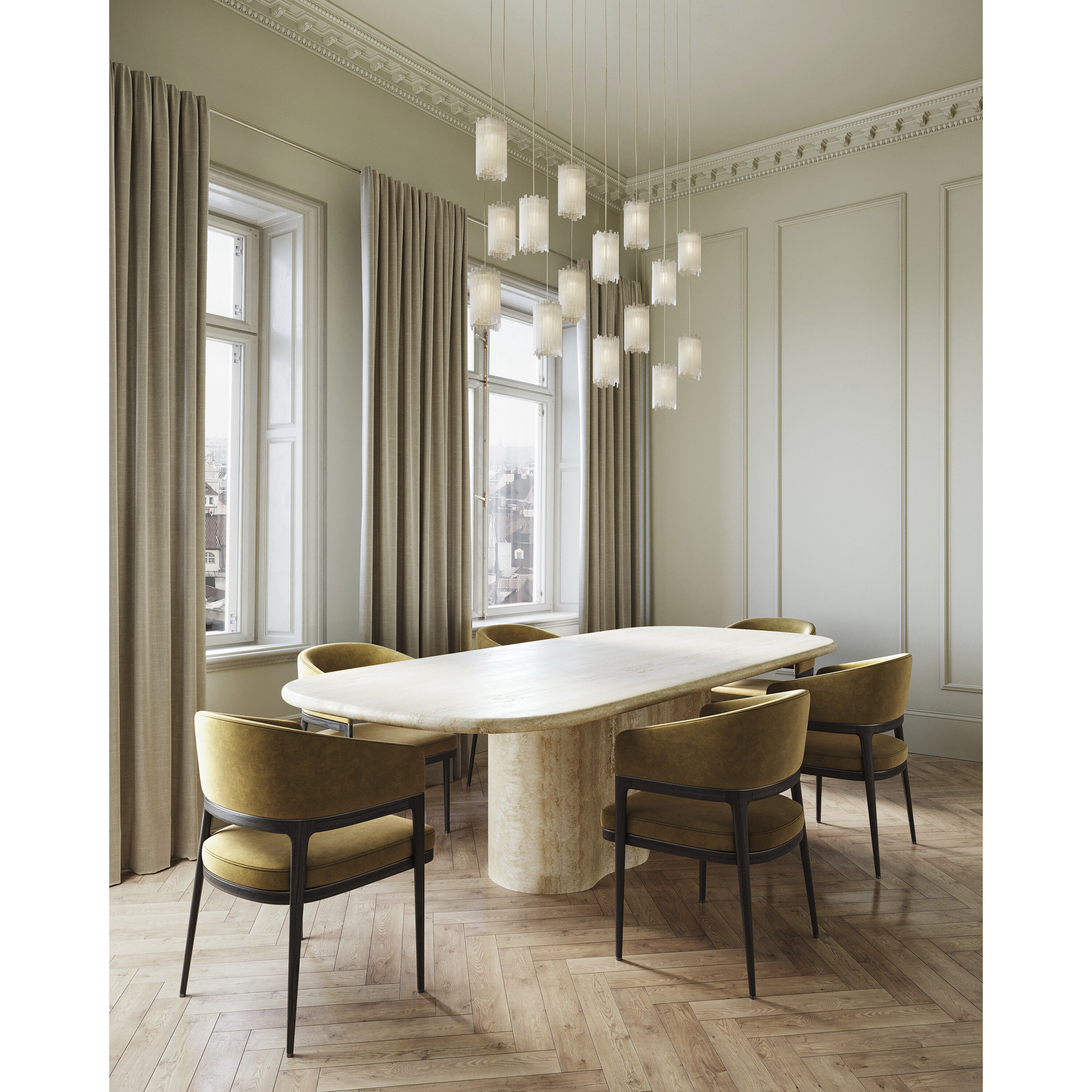 Regatta 15 Light 48 inch Cupertino and Silver Multi-Drop Pendant Ceiling Light