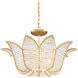 Bebe 3 Light 26.75 inch Contemporary Gold Leaf/Clear Chandelier Ceiling Light