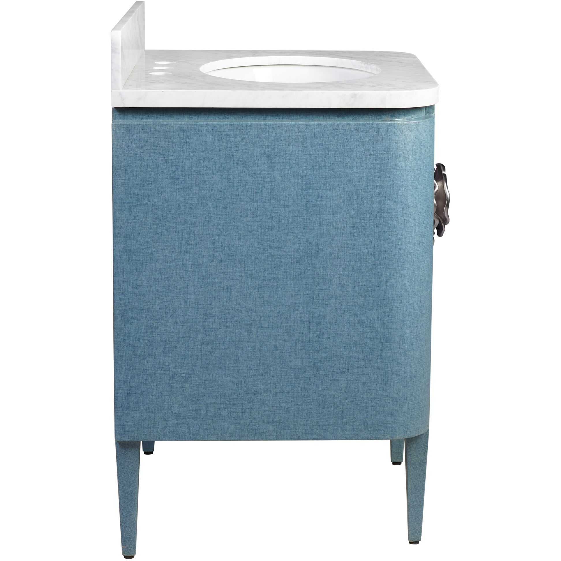 Briallen 30 X 34.25 inch Lacquered Blue Linen/Natural/White/Polished Nickel Vanity with Undermount Sink