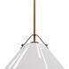 Bronwen 1 Light 19 inch Opaque White/Antique Brass Pendant Ceiling Light