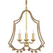 Nimes 4 Light 22.25 inch Natural Rope/Contemporary Gold Leaf Chandelier Ceiling Light, Suzanne Duin Collection