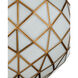 Polyhedron 1 Light 20.5 inch White/Antique Brass Pendant Ceiling Light, Medium