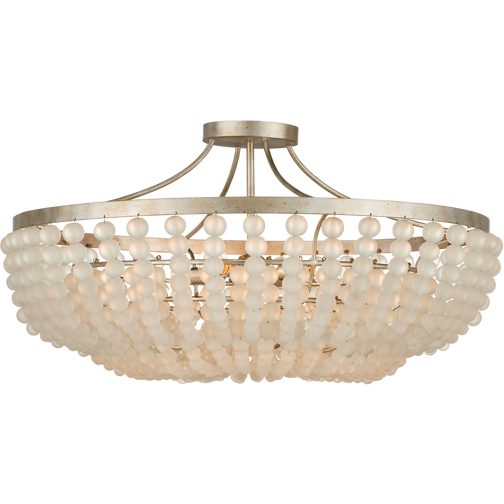 Chanteuse 4 Light 30.75 inch Frosted/Silver Granello Semi-Flush Mount Ceiling Light