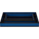 Navy Lacquer Navy/Black Trays, Set of 2