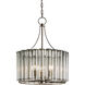 Bevilacqua 3 Light 18 inch Silver Leaf Chandelier Ceiling Light, Small