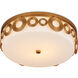 Gyges 1 Light 18 inch Brass/Opaque White Flush Mount Ceiling Light