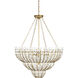Magnum 7 Light 34.5 inch Brass and White Chandelier Ceiling Light, Medium