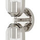 Bonardi 2 Light 5 inch Polished Nickel and Clear Bath Sconce Wall Light