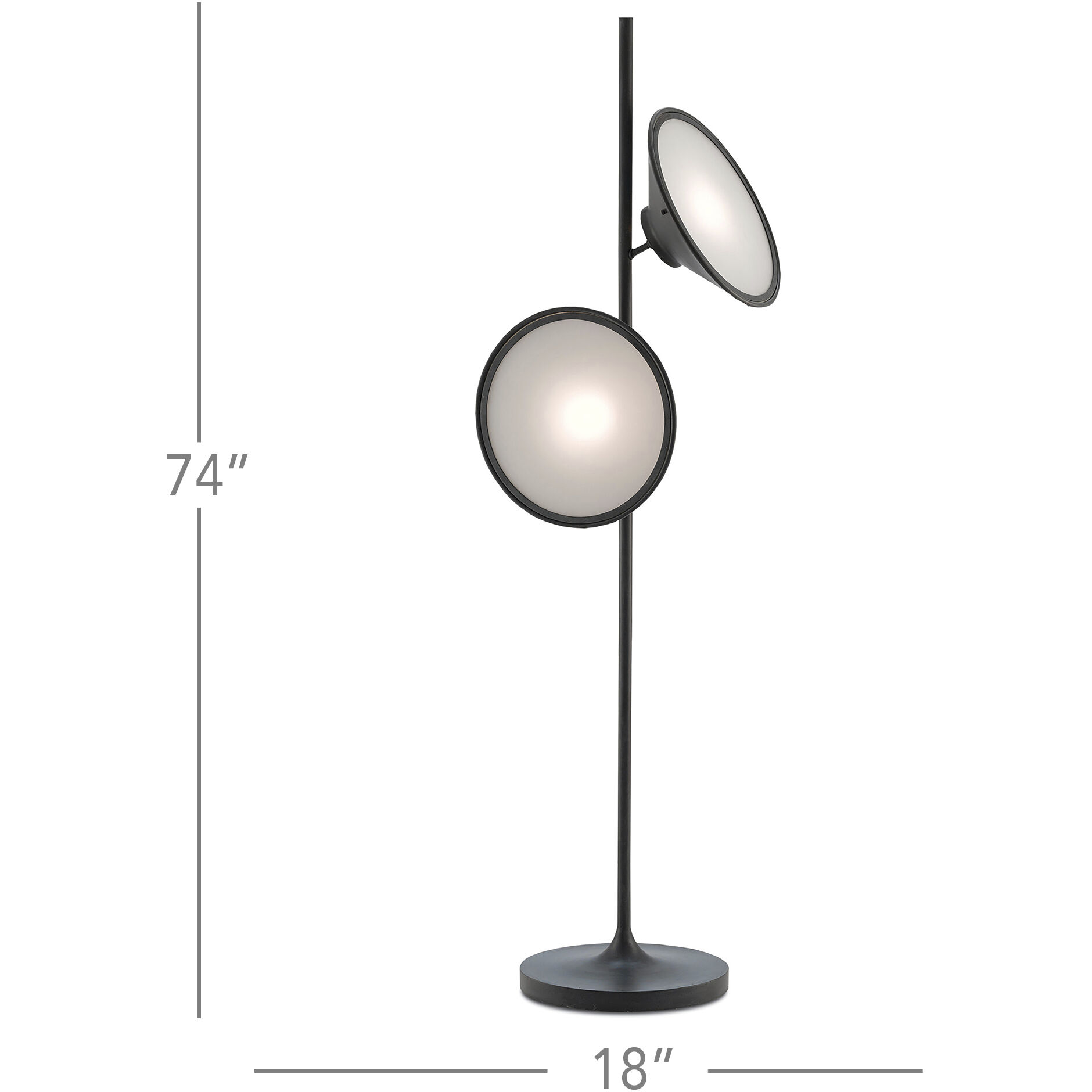 Bulat 73.5 inch 25 watt Antique Black/White Opaque Floor Lamp Portable Light