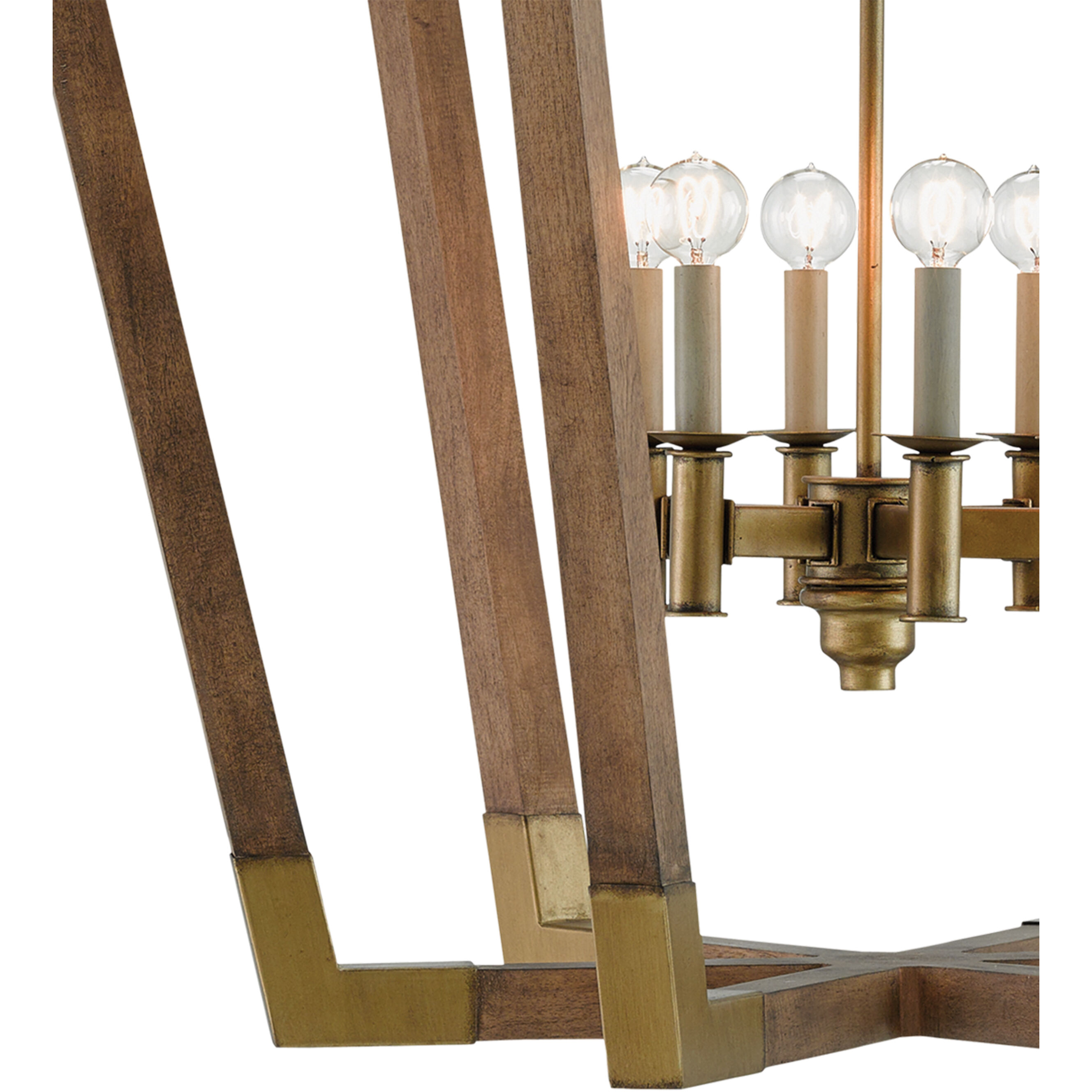 Bastian 6 Light 37.25 inch Chestnut/Brass Chandelier Ceiling Light, Large