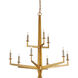 Goldfinch 9 Light 36 inch Washed Lucerne Gold Chandelier Ceiling Light, Large