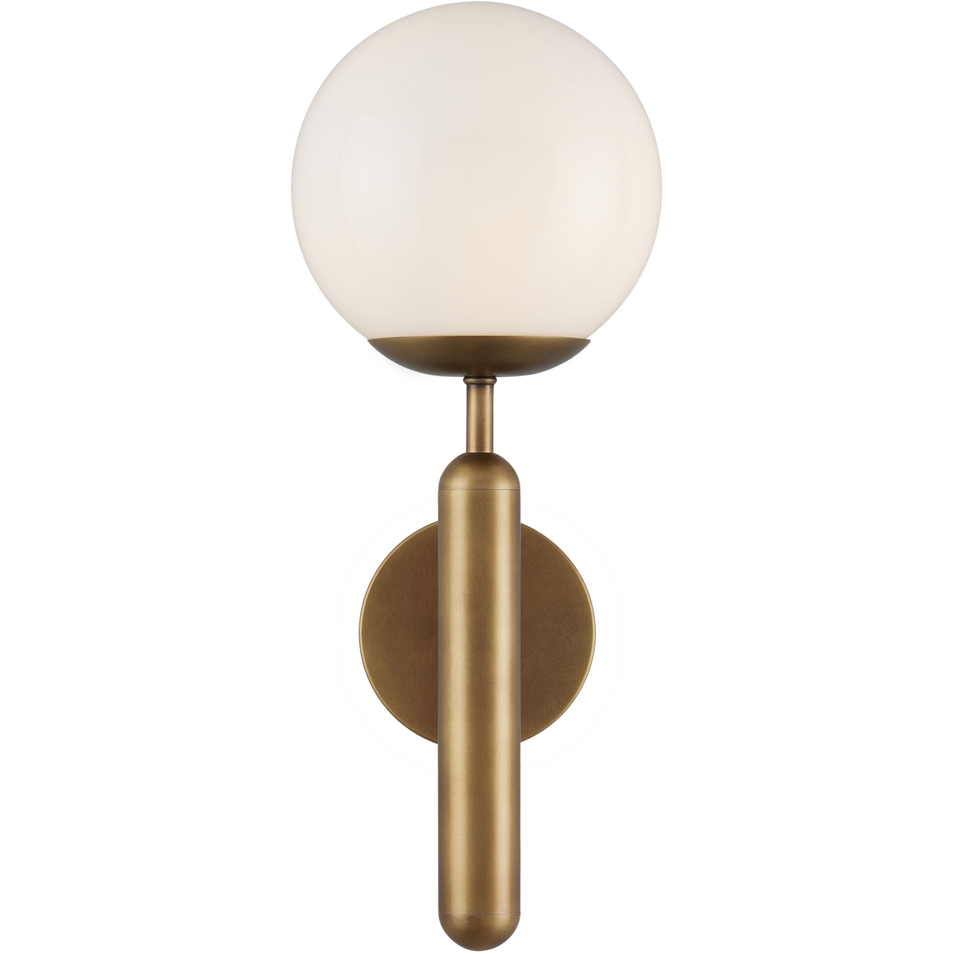 Barbican 1 Light 6.5 inch Antique Brass and White Bath Sconce Wall Light