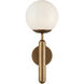 Barbican 1 Light 6.5 inch Antique Brass and White Bath Sconce Wall Light