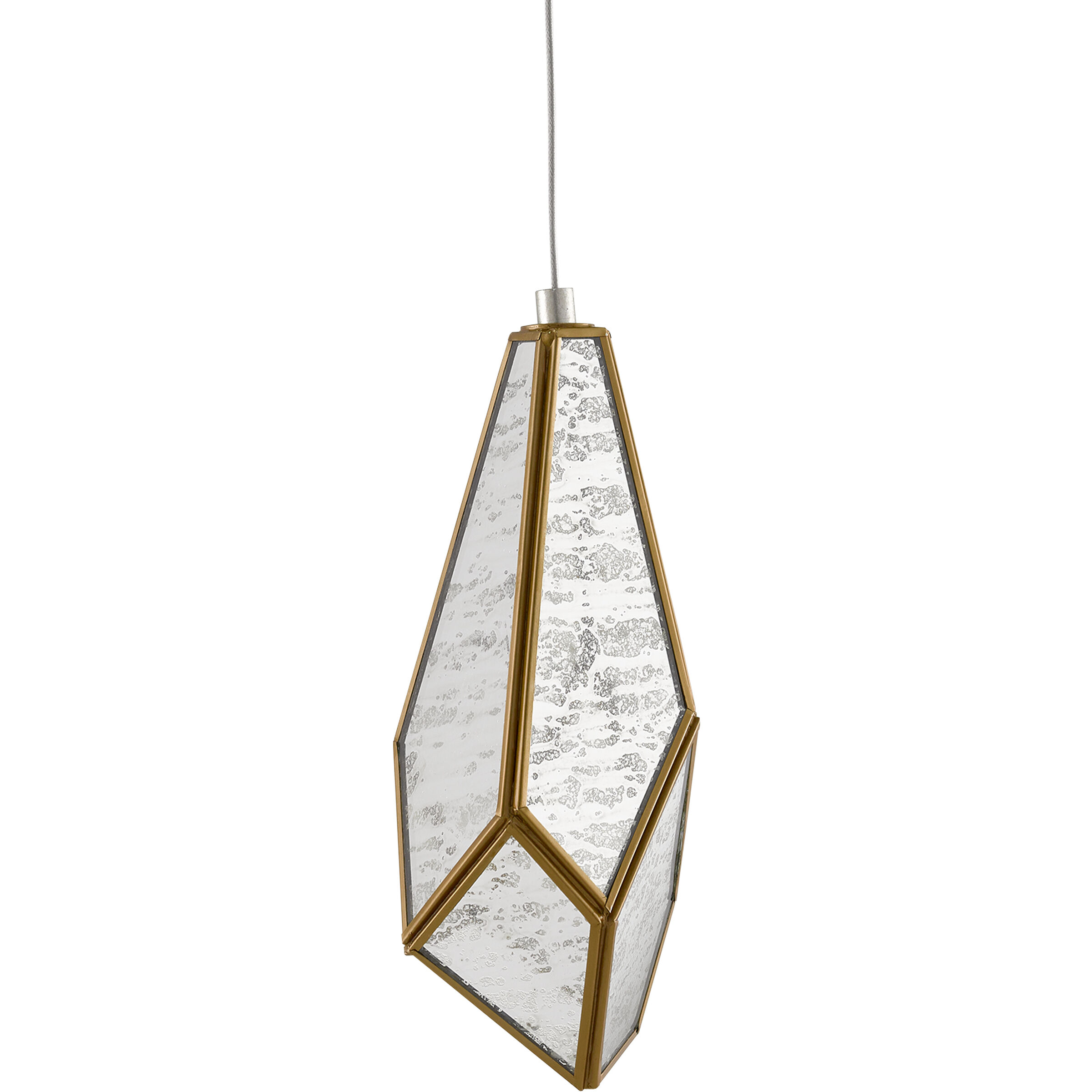 Glace 7 Light 15 inch Painted Silver/Antique Brass Multi-Drop Pendant Ceiling Light