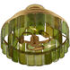 Vintner 3 Light 15.5 inch Contemporary Gold Leaf and Green Semi-Flush Mount Ceiling Light