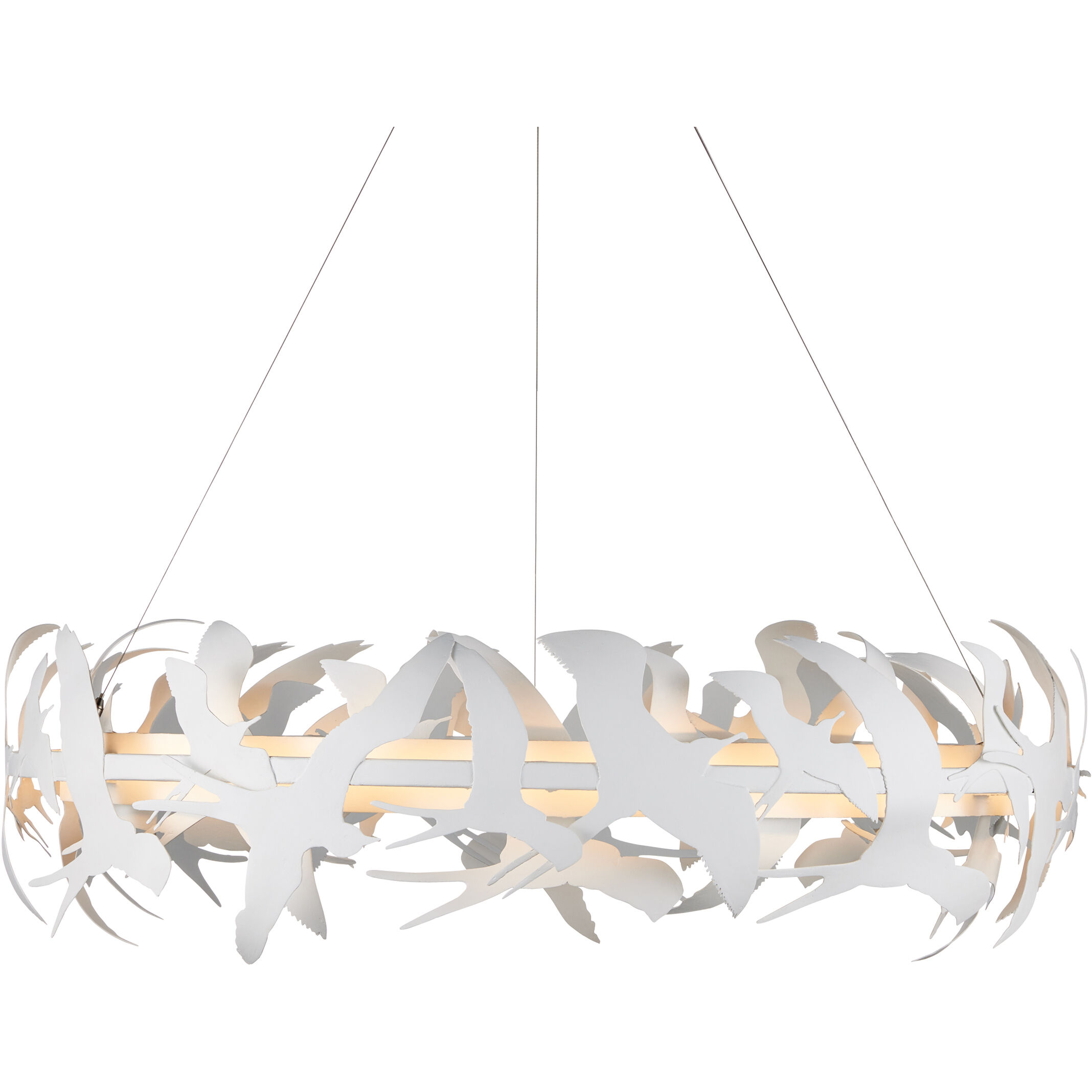 Tijereta LED 40 inch Gesso White Chandelier Ceiling Light, Marjorie Skouras Collection