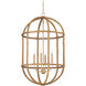 Charrette 4 Light 21.25 inch Natural/Saddle Tan Lantern Chandelier Ceiling Light