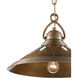 Weybright 1 Light 13.75 inch Vintage Brass Pendant Ceiling Light