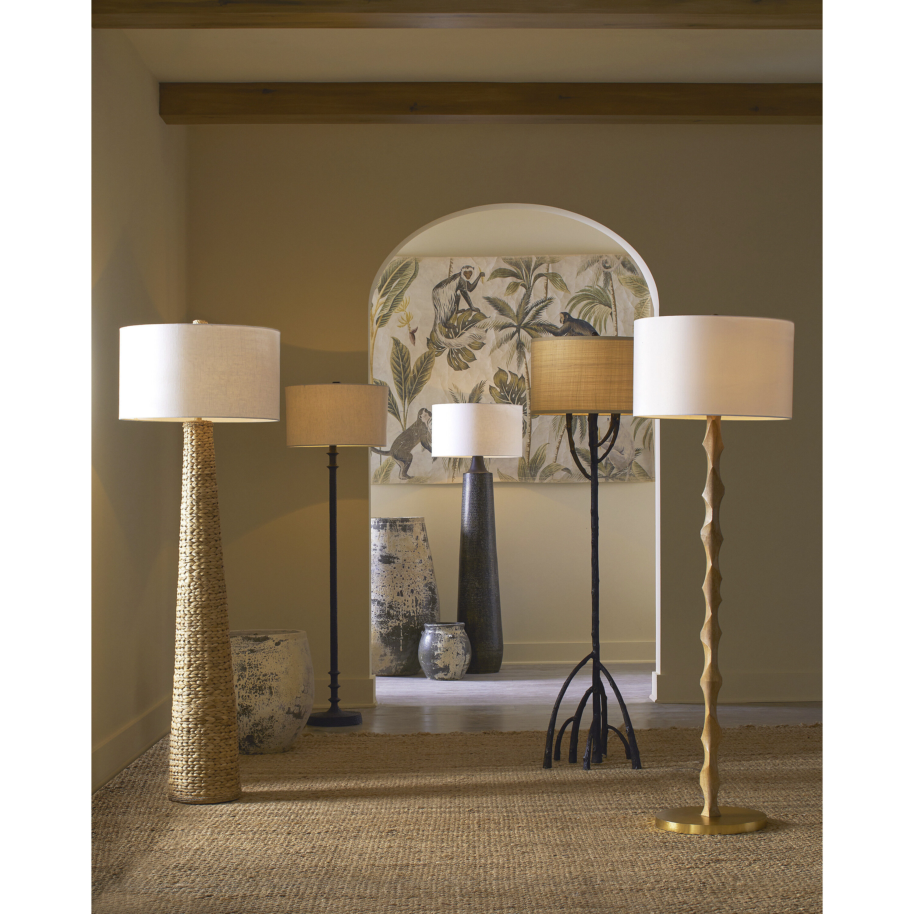 Birdsong 67.25 inch 150 watt Natural Floor Lamp Portable Light