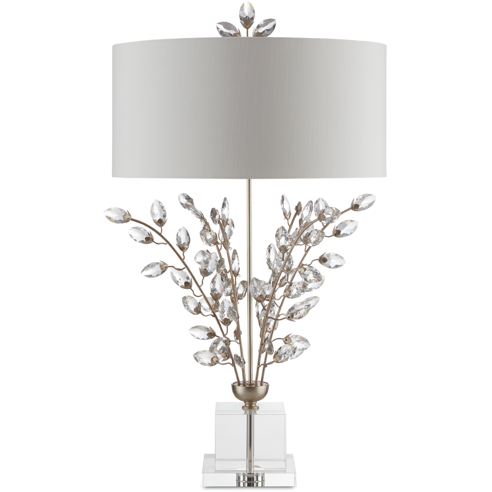 Forget-Me-Not 33.75 inch 75 watt Silver Leaf/Clear Table Lamp Portable Light