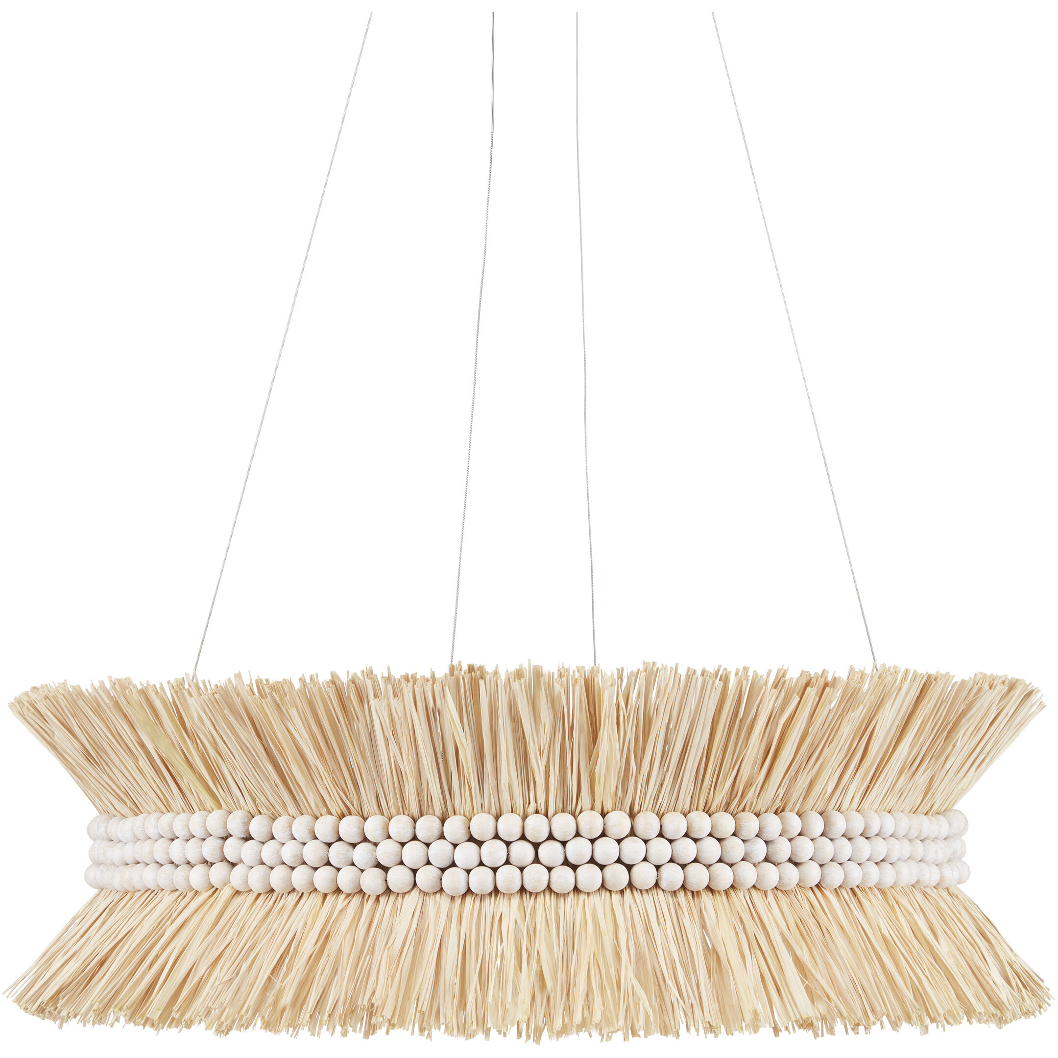 Seychelles 6 Light 33 inch Sugar White/Natural Raffia Chandelier Ceiling Light