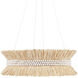 Seychelles 6 Light 33 inch Sugar White/Natural Raffia Chandelier Ceiling Light