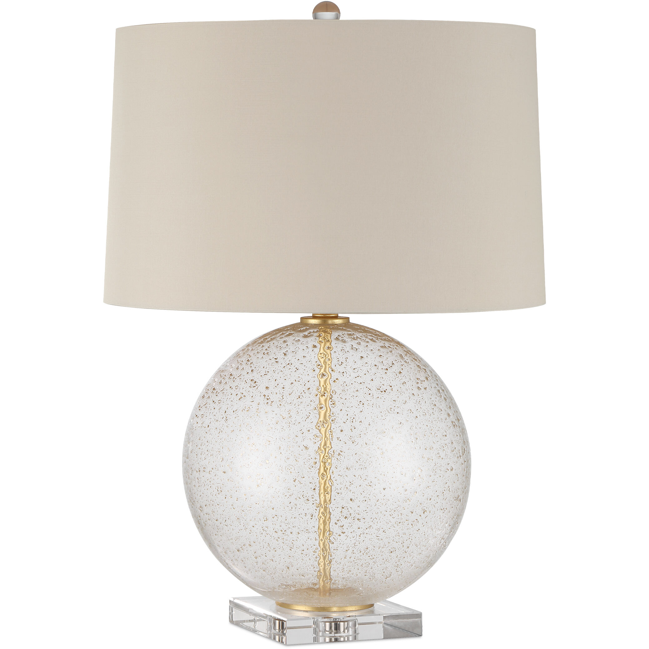 Zebulon 25.5 inch 150.00 watt Clear with Gold Speckles/Contemporary Gold Leaf Table Lamp Portable Light