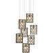 Regatta 7 Light 15 inch Cupertino and Silver Multi-Drop Pendant Ceiling Light