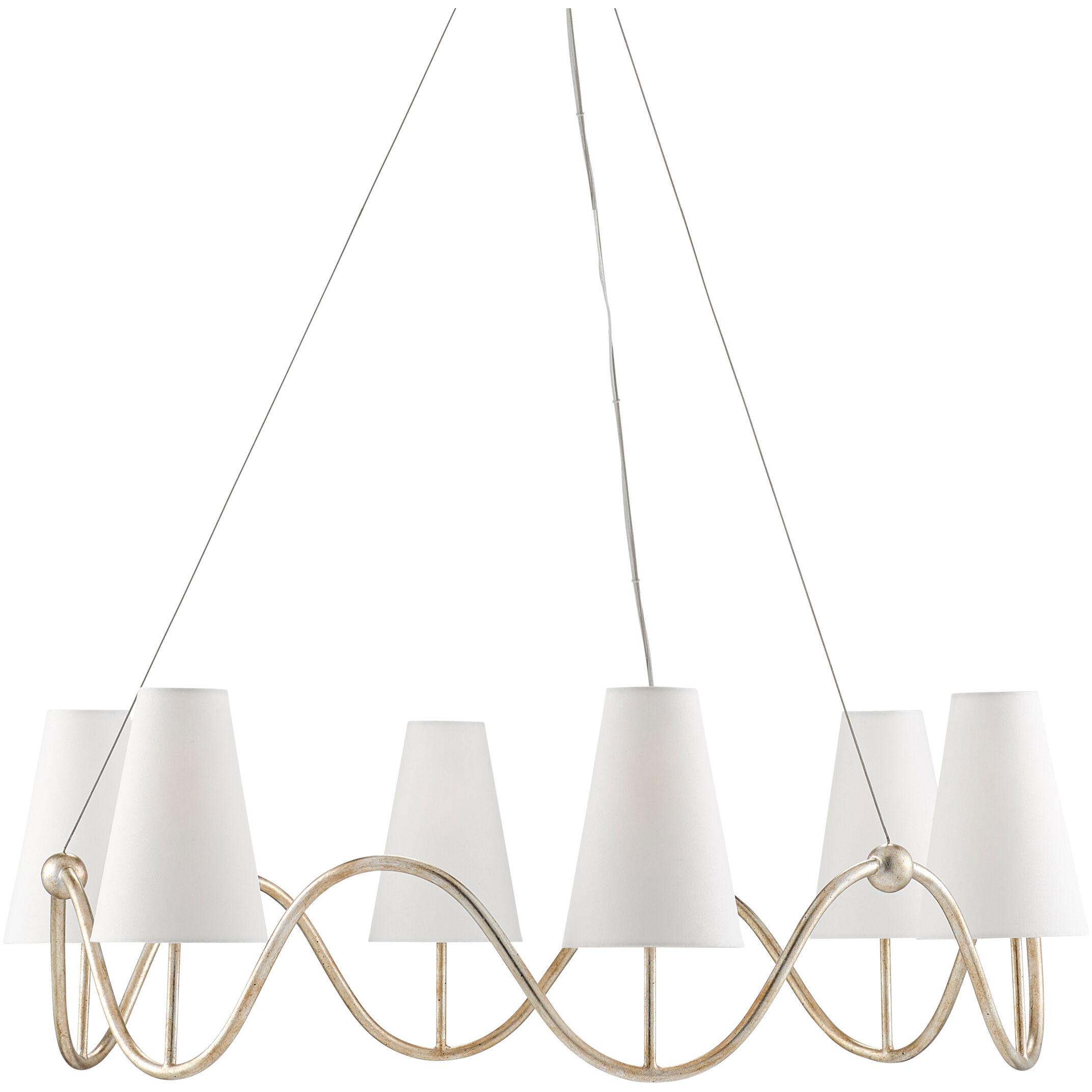 Kadir 6 Light 38.75 inch Silver Granello Chandeliers Ceiling Light