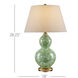 Eau de Nil 28.25 inch 150 watt Green/Textured Antique Gold Leaf Table Lamp Portable Light