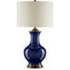 Lilou 31 inch 150 watt Blue and Antique Brass Table Lamp Portable Light